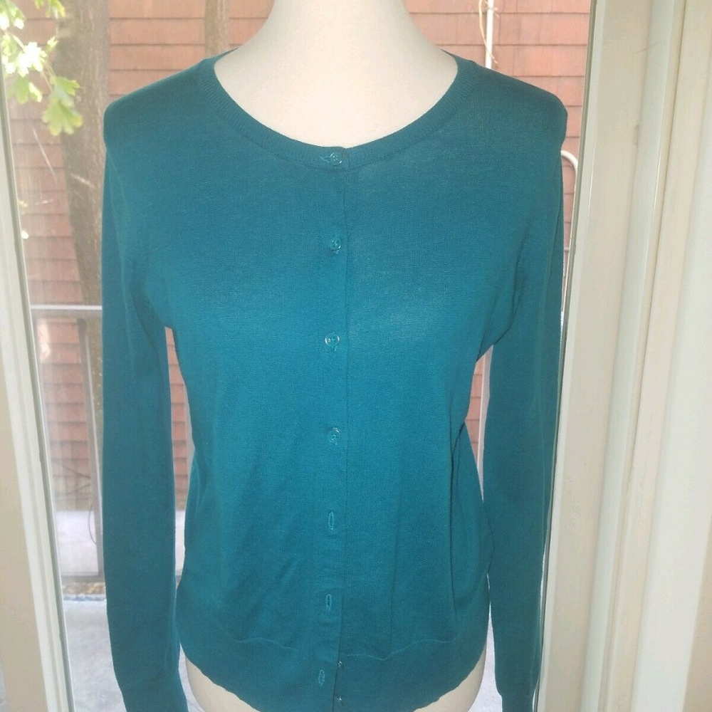 Gap Turquoise Cardigan Medium 100% Cotton